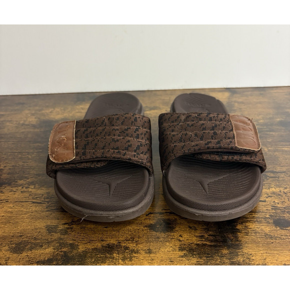 ONCAI Orthotic Sandals Slides Mens Sz 7.5 Brown Hook Loop Plantar Fasciitis - Picture 5 of 10